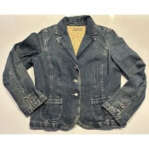 i.e. Relax Petite Women Denim Jean Jacket Button Front Size LP Country Western